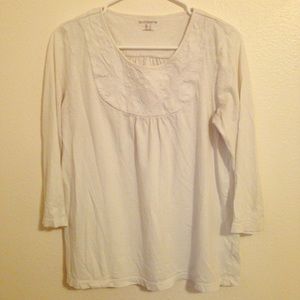 White Embroidered Top